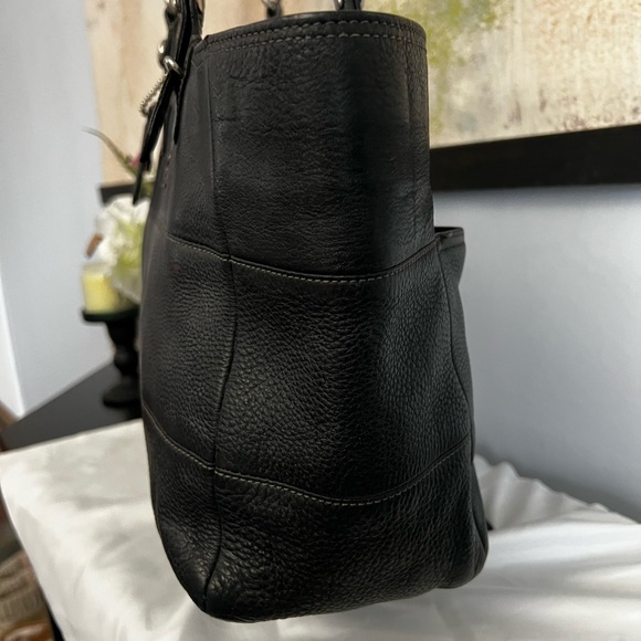 Coach Tribeca Black Leather Chain-Handle Tote - Picture 7 of 15